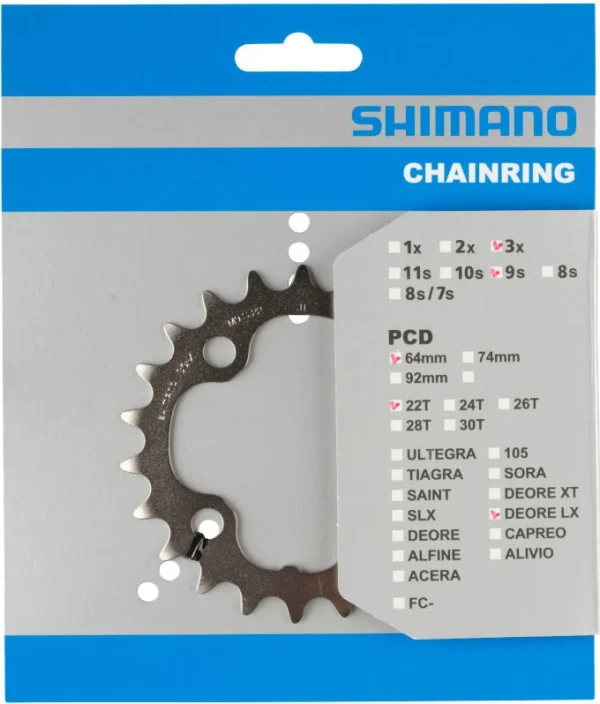 Shimano LX Ab 2005 4-Arm 9-fach 22 Zähne S-Type IG Stahl Si. Y-1FU22000 Ausverk. Ersatz: Y-1J822000 1