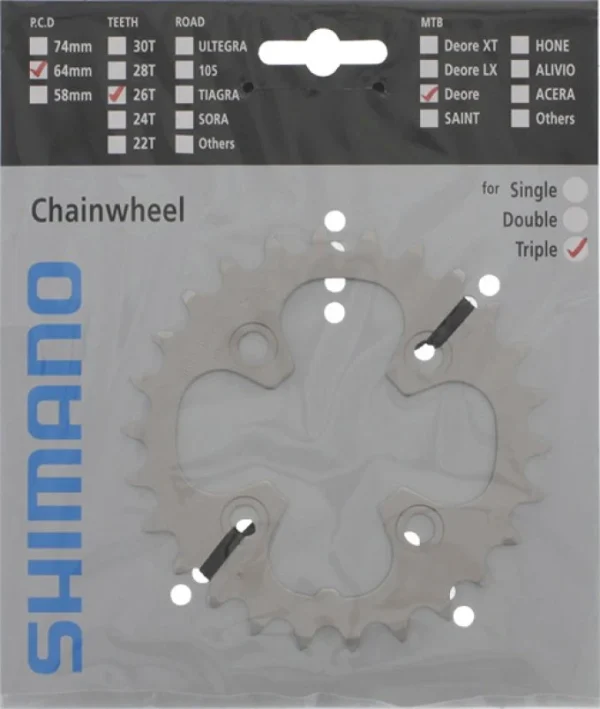 Shimano Deore Ab 2007 26 Zähne U-Type Silber Y-1GY26000 Ersatz: Y-1LD26000 1