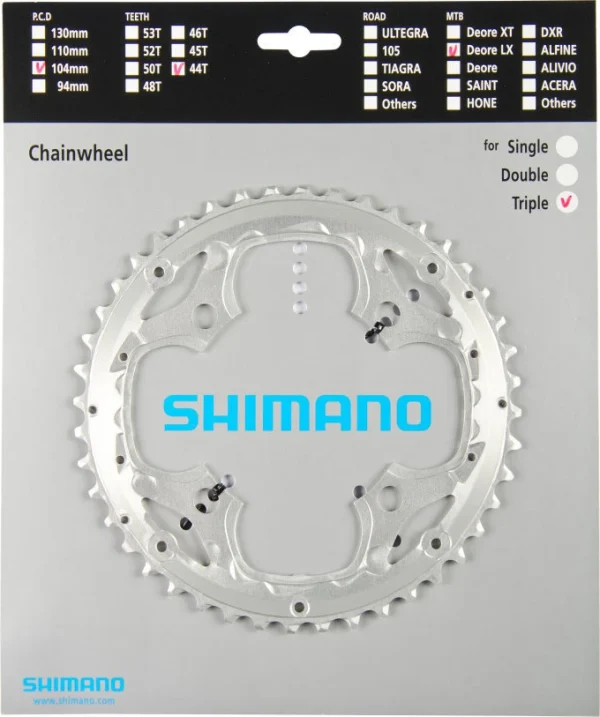 Shimano LX Ab 2009 4-Arm 9-fach 44 Zähne AA-Type IG Alu Silber Y-1KS98060 1