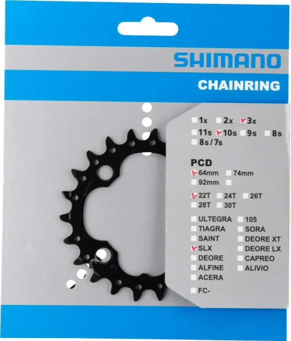 Shimano SLX Ab 2014 4-Arm 10-fach 22 Zähne AN-Type Stahl Schwarz Y-1NW22000 1