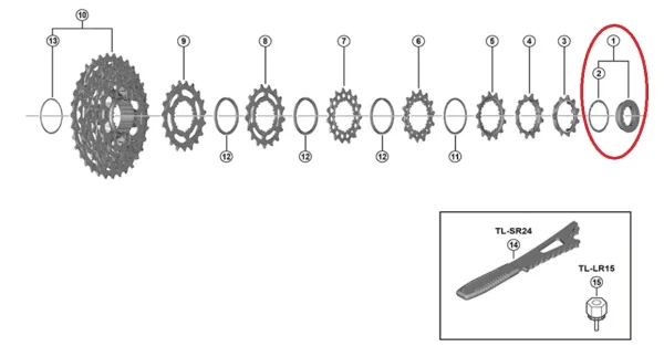 Shimano 105 CS-R7100 12fach Kassettenverschlussring 1