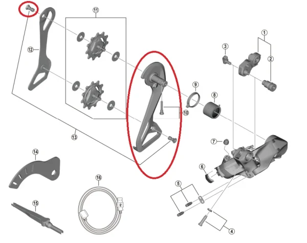 Shimano Dura Ace RD-R9250 Schaltwerk Leitblech Innen 1