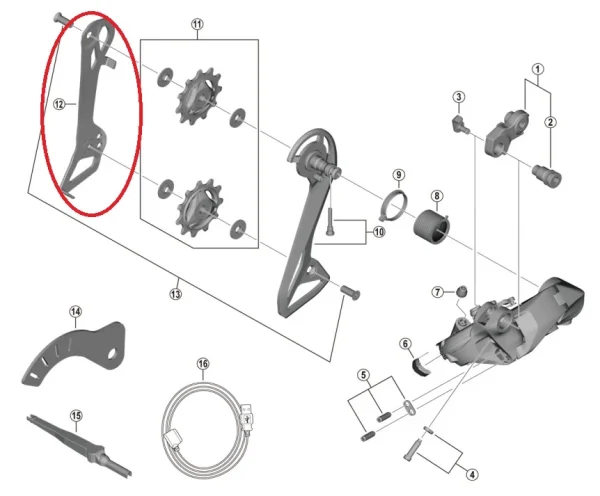 Shimano Ultegra RD-R8150 Schaltwerk Leitblech Innen 1